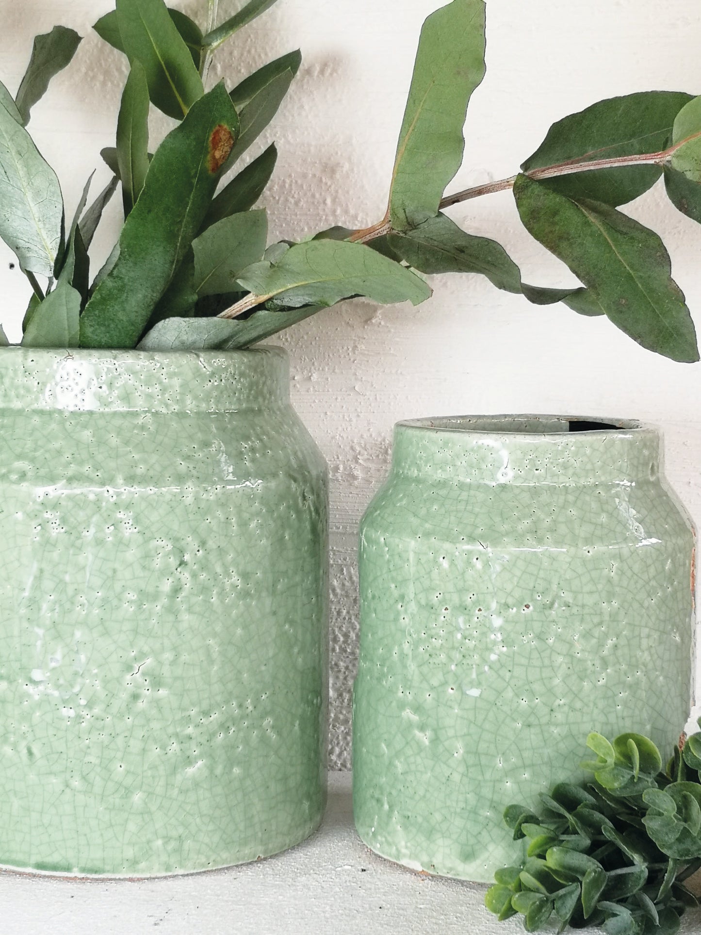 Large Crackle Ceramic Heavy Vase